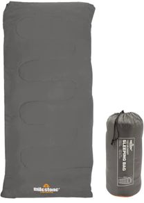 Camping Insulation 26700 Single Envelope Sleeping Bag | 2 Season | Full Length Dual Zip | Grey & Orange | Packs Down Tight | 170cm x 75cm (FREE POSTAGE)