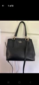 Coach black leather handbag