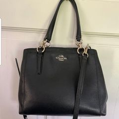 Coach black leather handbag