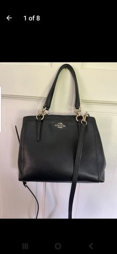 Coach black leather handbag