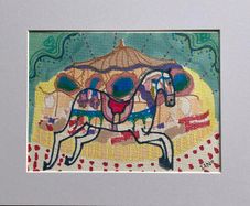 Original art Carousel horse Fairground painting contemporary Irish Art abstract painting