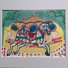 Original art Carousel horse Fairground painting contemporary Irish Art abstract painting