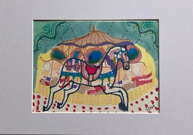 Original art Carousel horse Fairground painting contemporary Irish Art abstract painting