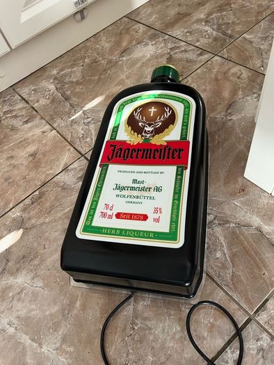 Official Jagermeister promo Pack & 3D Bottle LED Light Sign  Wall Display Man Cave Barware