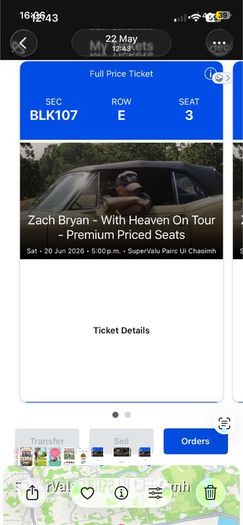 Zach Bryan lower stand tickets row E