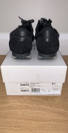 Black/White Balenciaga Race Runner Shoes