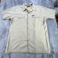 Wrangler Men's Safari Beige Outdoor Short Sleeve Shirt M - Cowboy Military
