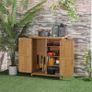Garden shed garden cabinet 3 shelves 2 doors galvanized sheet metal waterproof roof pine wood Image 7