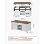 1000 mm Farmhouse Lift Top Coffee Table, Rustic Center Table with Barn Door and Hidden Storage Compartment, Modern Rectangle Lifting Image 4