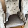 x6 Luxury Plush Silvery Grey Crushed Velvet Dining Chairs with Knocker and Chrome Legs Image 10