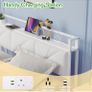Floating King Metal Bed Frame with LED Lights & USB Charging Station, 150x200cmMetal Image 4