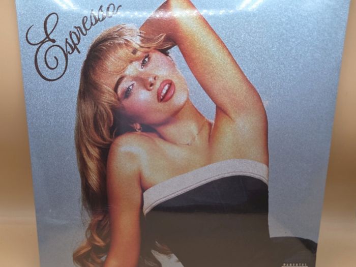 Sabrina Carpenter Espresso 2 Year Anniversary Edition espresso-filled LP Record Glitter Sleeve Hand Numbered Collectible Vinyl