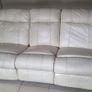 3 and 2 seater leather cream sofa Image 3