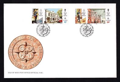 1990 Isle of Man Europa: Post Office Buildings Commemorative Stamps Addressed First Day Cover (FDC)