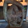 Large Mayan Sculpture Lamp is inspired by Mesoamerican figures, specifically the Chacmool Image 2
