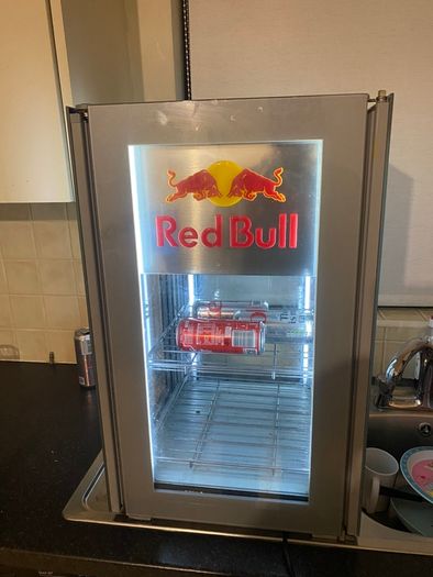 Red bull mini fridge