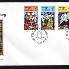 1973 Guernsey Christmas Commemorative Stamps Addressed First Day Cover (FDC)