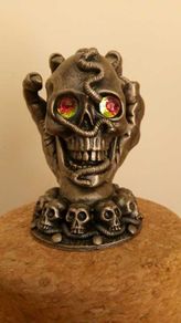 Metal Figure With Crystals - The Keeper Of The Sculls