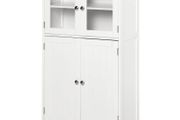 Bathroom Floor Cabinet Storage Unit Kitchen Cupboard W/ Doors &amp; Adjustable Shelf (FREE POSTAGE)