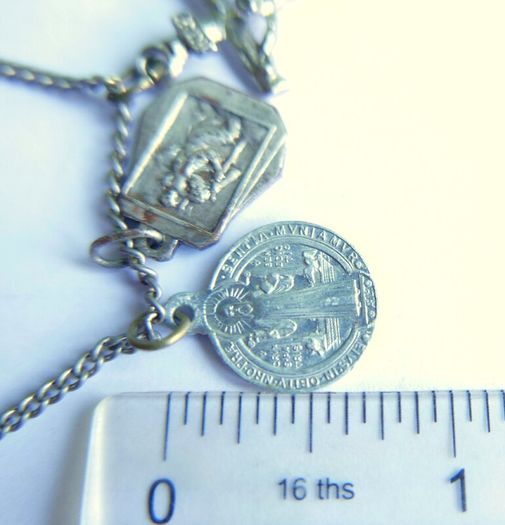 Antique catholic Saints religious many pendants family heirloom necklace