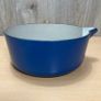 Vintage Le Creuset 22 Cast Iron Saucepan - Cobalt Blue Enamel Made in France Image 3