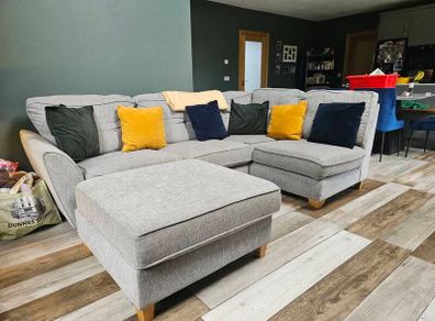 Corner sofa with chaise footstool