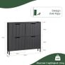 Slim Shoe Cabinet with 4 Doors Black or White 100 x 91 x 19 cm Image 6