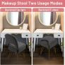 Vanity Chair with Storage, Faux Fur Dressing Table Chair Vanity Stool for Makeup, Foldable Backrest Ottoman for Bedroom, Dressing Room, Living Room, Gray 12.9 Image 7