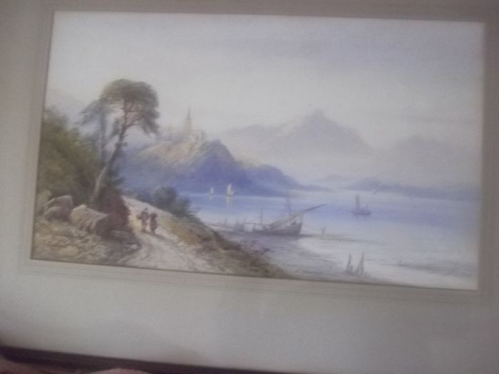 a lovely antique itailan wtwercolor painting by frank catano