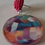 Pink Iridescent Disco Statement Style Disc Earrings Image 2