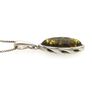 Vintage 925 Sterling Silver & Natural Dark Green Amber Necklace Image 6