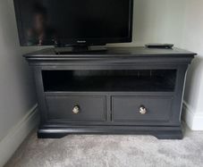 Black TV Stand  Excellent Condition Priced to Sell