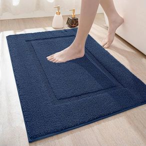 MULTIPLE SIZES AVAILABLE 40 x 60 cm, Non Slip Bathroom Mat, Soft Microfiber and Super Absorbent Bath Mats for Bathroom, Machine-Washable Bathroom Rug, Blue