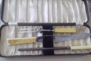 a antique carving knife set in it case