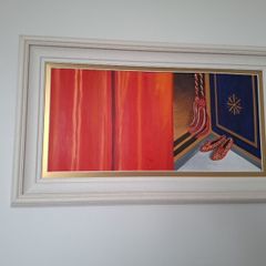 Oil Painting in heavy White Frame 75cm W x 45cm L