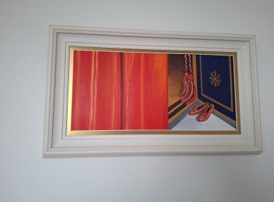 Oil Painting in heavy White Frame 75cm W x 45cm L