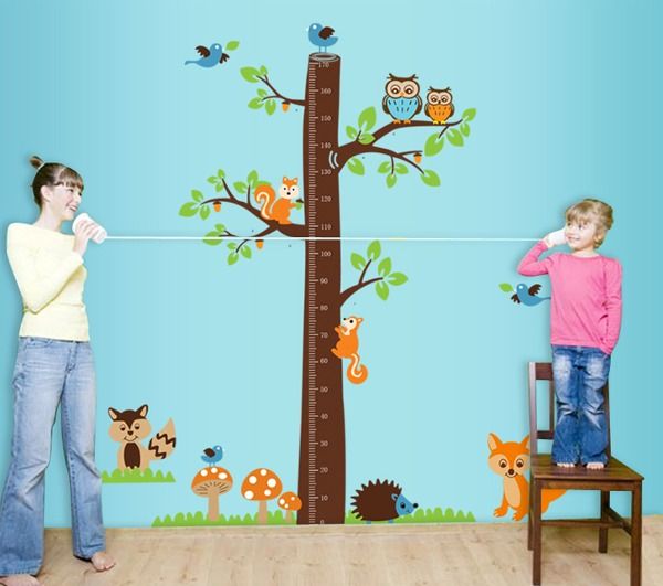 Woodlands Animals Height Chart Wall Sticker
