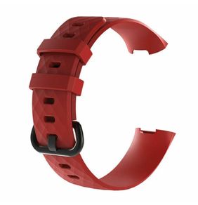 Red Silicone Band Strap Buckle For Fitbit Charge 3 4 Replacement