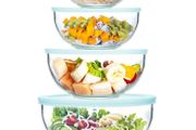 Brand New 4 Piece Glass Bowl with Lid,