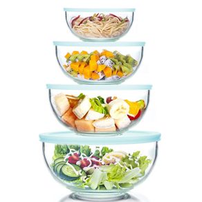 Brand New 4 Piece Glass Bowl with Lid,