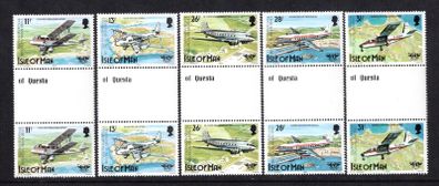 1984 Isle of Man 50th Anniversary of First Official Airmail to the Isle of Man Commemorative Stamp Gutter Paris Mint Never Hinged (MNH)