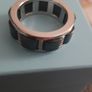 Diamond and Ceramic on sterling silver Mens Ring Image 4