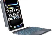 Inateck Keyboard Case for iPad Pro 11 inch (M4) 2024, Detachable Keyboard for iPad Pro 11 inch (M4) 2024, 7-Color Backlight with Trackpad, Vertically/Horizontally, KB04111-11 (Gray)