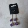 Pulse Purple Long Stone Costume  Earrings.   B.N.W.T. Image 3