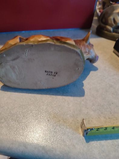 Vintage Paper Mache Lying Cow/Ox Christmas Nativity Made in Japan