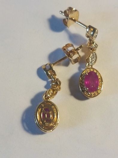 Petite Natural Ruby Drop Earrings