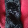 Red Hood Scarf with Black Faux Fur BNWOT Image 3