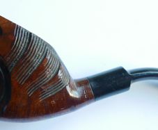 Vintage Real Briar Carved Wood  Smokers Pipe