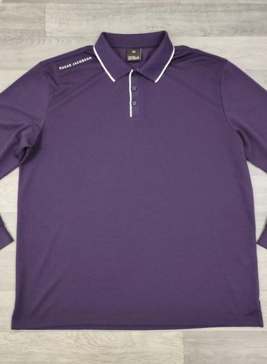 Oscar Jacobson Long Sleeve Golf Polo Shirt Mens XXL