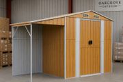 Wooden effect metal garden shed free delivery